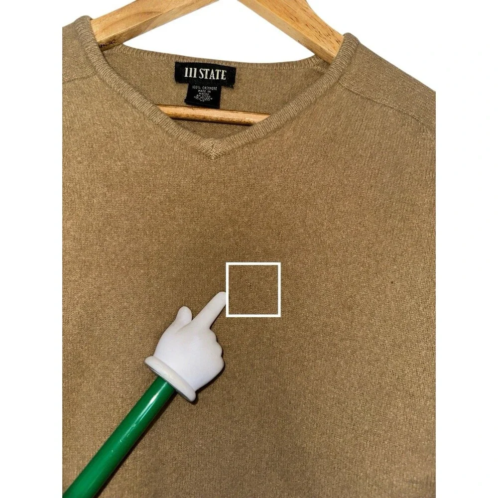 111 State 100% Cashmere Sweater Men’s Medium Tan V Neck Pullover